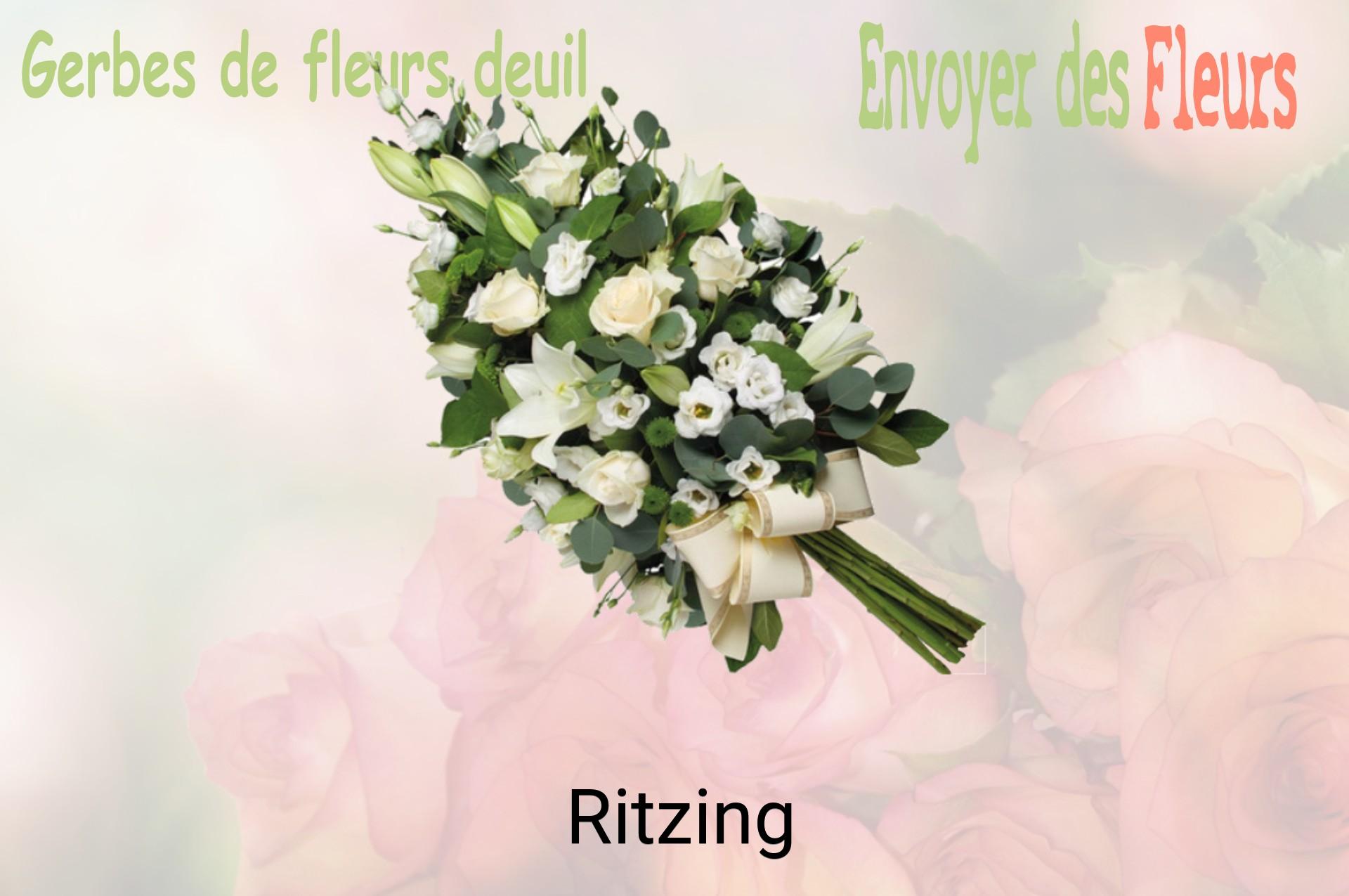 Gerbe de fleurs de deuil livrée à Ritzing